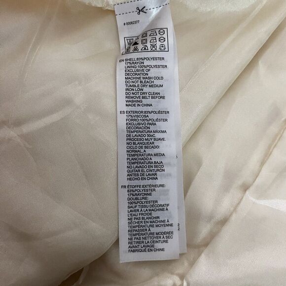 Forever 21 Contemporary Dress Womens Medium Ivory Cap Sleeve Fully Lined V Neck - Picture 8 of 8